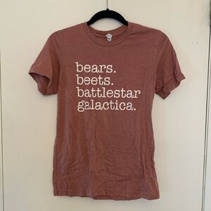 The Office T-Shirt - Bears Beets Battlestar Galactica, Women’s Graphic Tee, S